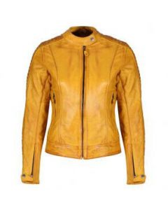 MotoGirl Valerie Leather Jacket Yellow