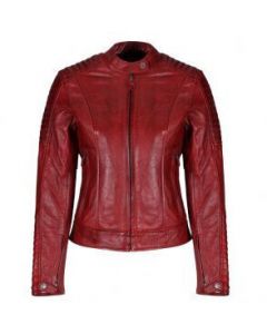 MotoGirl Valerie Leather Jacket Red