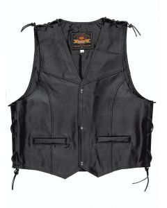 Held Patch Leather Vest Black 001