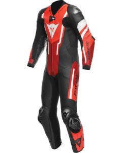 Dainese Misano 3 Perforated D-Air 1Pc Leather Suit Black/Red/Fluo-Red