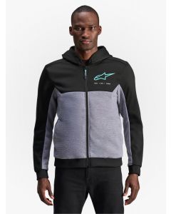 Alpinestars Chrome V2 Sport Hoodie Black Gray Heather Turquoise 1475