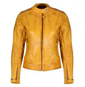 MotoGirl Valerie Leather Jacket Yellow