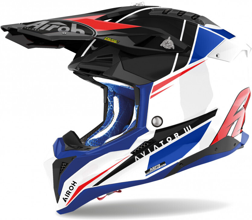 Airoh Aviator 3 Push White/Blue