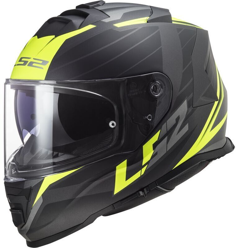 LS2 FF800 Storm II Nerve Mat Black H-V Yellow
