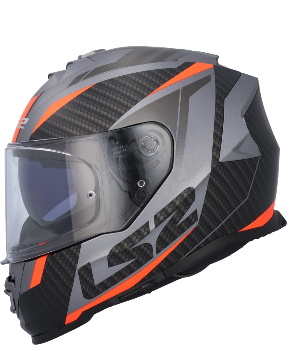 LS2 FF800 Storm II Racer Mat Titanium Orange